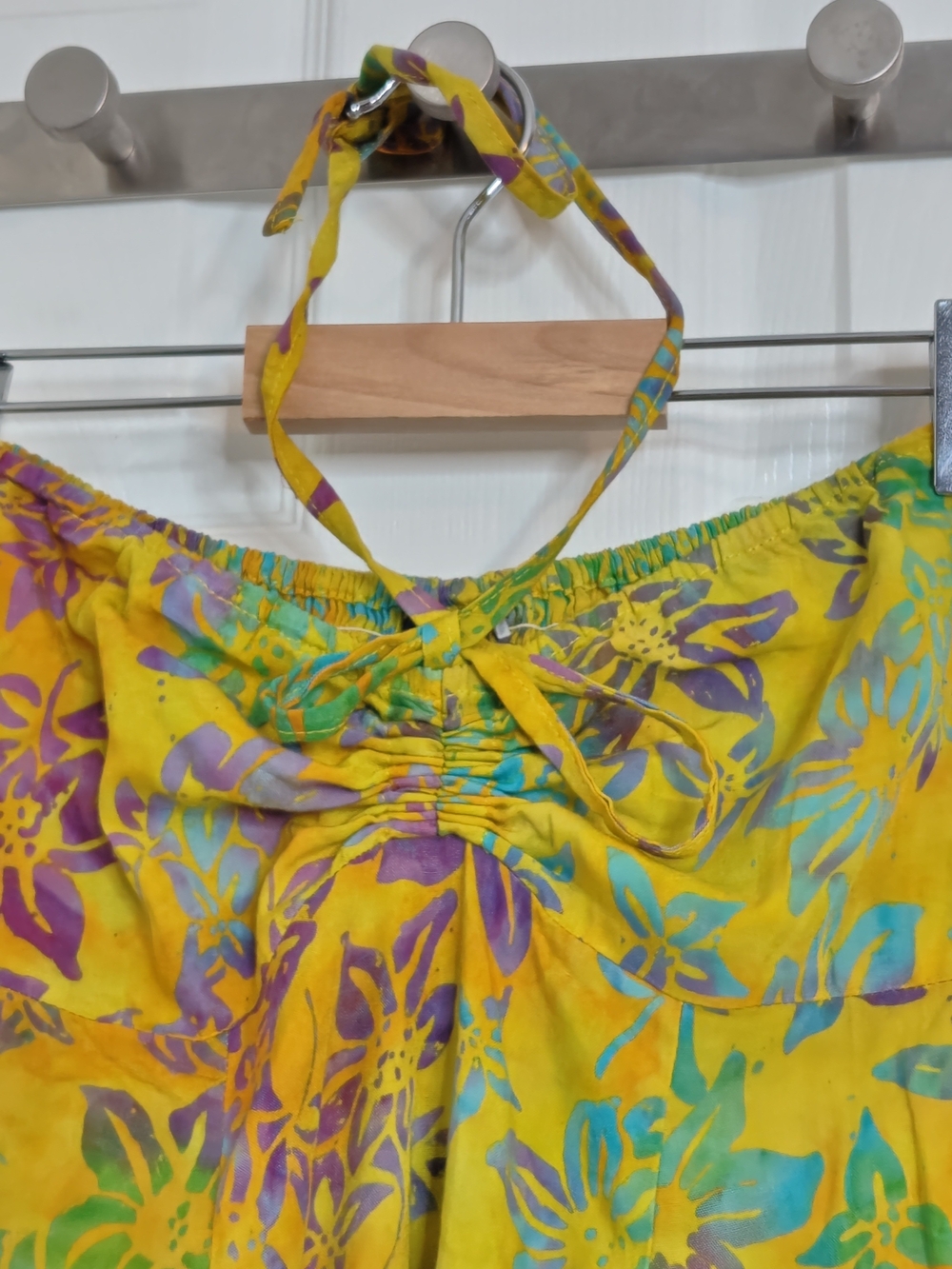 Summer Halter Color Block Fairycore Boho Mini Dress Size XS/M - Picture 3 of 8